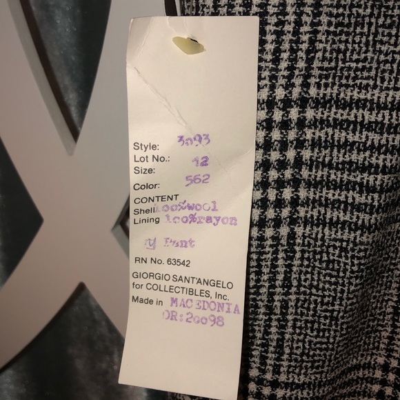 VTG 80s Wool Houndstooth Plaid Hi-waist Trouser - Picture 9 of 13